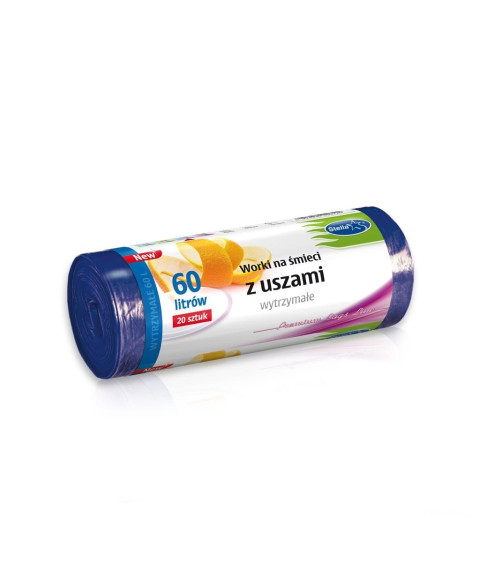 Pungi pentru gunoi cu urechi 60 L, 20 buc, albaștri, Stella Pack STGB-9725